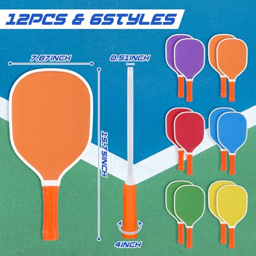 Wood Paddleball Racket Set PE Equipment for Elementary School Paddle Ball Racket with Non Slip Grip Physical Education Class Equipment for Men Women - size: Bright Solid