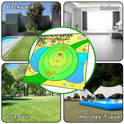 Golf Chipping Outdoor Game Set,Portable Battle Chipping Mat,Indoor Outdoor Sticky Golf for Adults and Junior Golfer Training Practise,Friends Family Yard Target Game