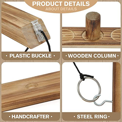 Ring Toss Games for Adults,Hook and Ring Game,Handmade Wooden Toss Game for Outdoor & Indoor Game,Yard Games,Toss Game for Bars,Home,Party Perfect White Elephant Gift for Adults - size: medium-x