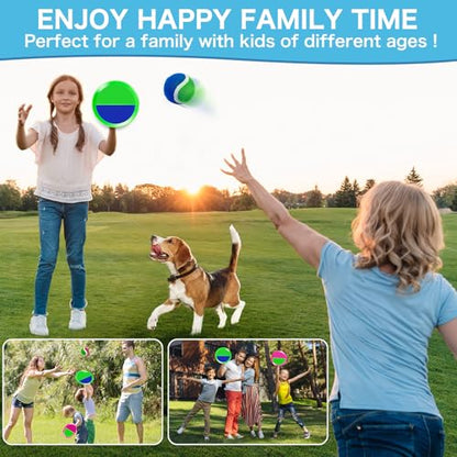 Officygnet Ball Catch Game, Kids Toss Game for Ages 3 4 5 6 7 8-12 Year Old Boy Girl, Catching Ball Set with 4 Paddles for Outdoor Toys/Yard Games/Beach Toys/Pool Toys for Kids Easter Birthday Gifts - style: 4 Paddles 4 Balls