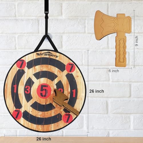 Foam Axe Throwing Game Indoor&Outdoor Target Game,Includes Two Foam Axes, One 26” Easy Fold Target and A Carry Bag