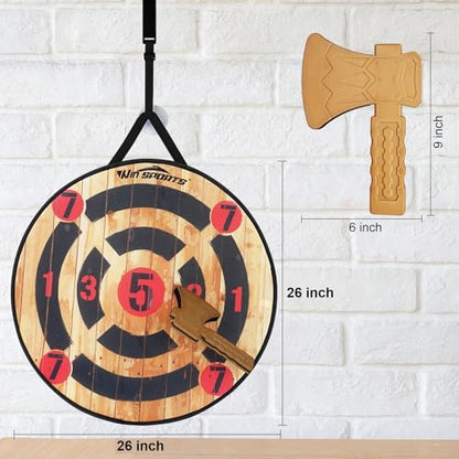 Foam Axe Throwing Game Indoor&Outdoor Target Game,Includes Two Foam Axes, One 26” Easy Fold Target and A Carry Bag