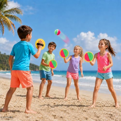 KatchOn, Toss and Catch Ball Game | Outdoor Toys for Kids Yard Games Beach Toys Outside Games, Summer Party Favors for Kids, Velcro Ball and Catch Game, Pinata Stuffers, Goodie Bags Stuffers