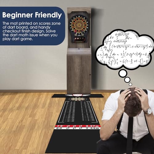 Darts Floor Mat - Heavy Duty Dart Throw Line Mat with Non-Slip Rubber Backing