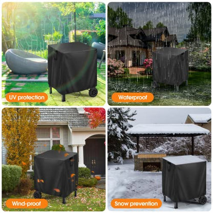 Outdoor Prep Table Cover for Inkmin Double-Shelf Movable Dining Cart Table, Patio Bar Cart Cover, Waterproof Outdoor Grill Cart Covers Pizza Oven Covers - 27 x 22 x 30 Inch - size: 27" x 22" x 30"