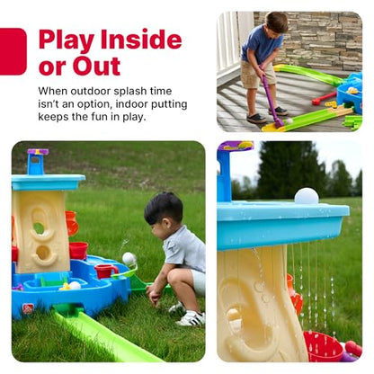 Step2 Putt & Splash Adventure Center, Kids Water Tower, Mini Golf Playset, 33 Accessories, Clubs, Golf Balls, Ages 1.5+ Years