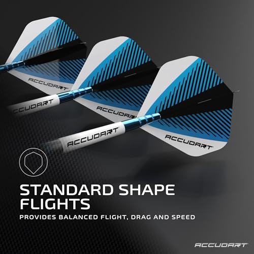 Accudart Steel Tip Dart Set 6.0 – 80% Tungsten Barrels, Gem Cut Pixel Grip, Polycarbonate Shafts, Standard Flights, 6” Synthetic Leather Case – Precision Steel‑Tip Darts