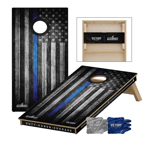 Victory Tailgate 4’ x 2’ Tournament Cornhole Board Sets – Patriotic and Lifestyle Designs – Includes 8 Cornhole Bags – Bean Bag Toss Game for Tailgates & Backyard Fun