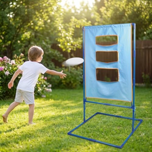 Disc Toss Game, Outdoor for Beach Adults, Portable Metal Frame for Tailgate Family Entertainment - style: 2 soft frisbees (18CM) + targe