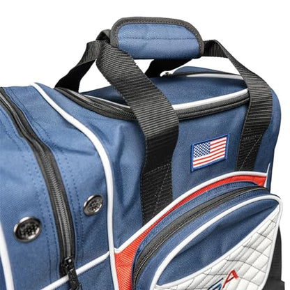 KR Strikeforce Flexx Single Tote Bowling Bag with Side Shoe Compartment, Front Accessory Compartment - color: USA