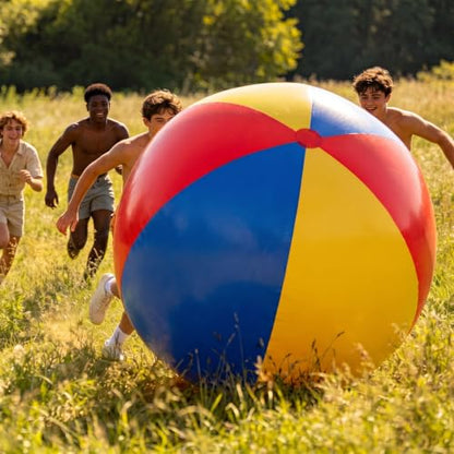 8.2 FT Giant Inflatable Beach Ball Jumbo Rainbow Beach Ball Extra Large Pool Balls for Summer Swimming Pool Party Yard Lawn Garden Decor