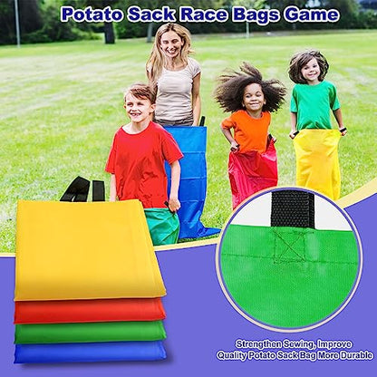 Tlooe Potato Sack Race Bags for Adults and Kids, Bean Bag Toss Game, 3 Legged Race Bands, Egg Spoon Relay Race Game, Carnival Outdoor Lawn Game for Easter, Halloween, Christmas, Birthday Party