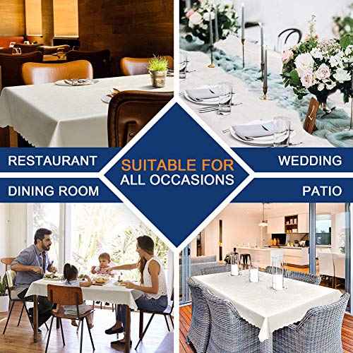 Smiry Square Table Cloth, Waterproof Heavy Duty Vinyl Tablecloths, Wipeable Washable Table Cover for Kitchen and Dining Room (Beige, 54" X 54") - color: Beige, size: 54x54 Inch