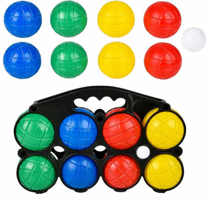Zugar Land Bocce Ball Set with Carrying Case (11") Includes: 8 (3") Balls, 1 Jack (1.5") Ball, 1 Sure Grip Storage Case. Comes in a Nice Display Box. Classic Backyard Game.