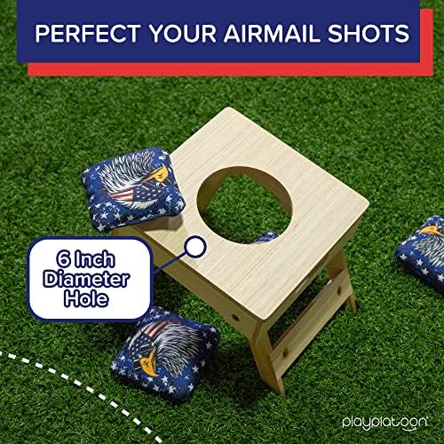 Play Platoon Cornhole Airmail Box- Folding Set of 2- Perfect for Practice- Bag Toss Training for Competitive Cornhole Players, Practice Your Airmail Shot Improve Skills, Board only, Bags not Included - style: 2 Pack - Travel / Folding
