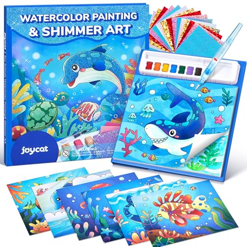 JoyCat Paint with Water Coloring Books, Art & Craft Activity, No Mess Art for Kids Ages 4-8, Craft Kits & Supplies, DIY Creative Activity, Gifts for Girls & Boys (Sea Animals) - style: Sea Animals