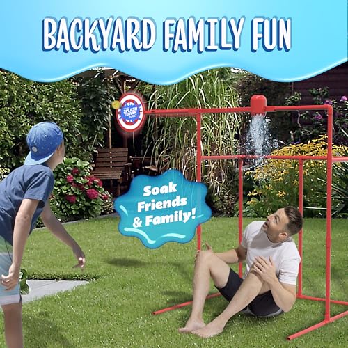 GoSports Backyard Water Toy Game for Kids & Family - Carnival-Style Splash Tower Dunk Tank with Water Balloons - Safe Design and Durable Weather-Resistant Construction - Ages 8 and Up