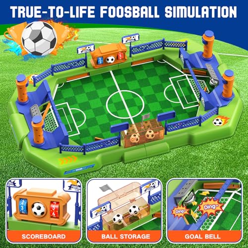 Mini Foosball Table for Kids, Portable Tabletop Soccer Board Game