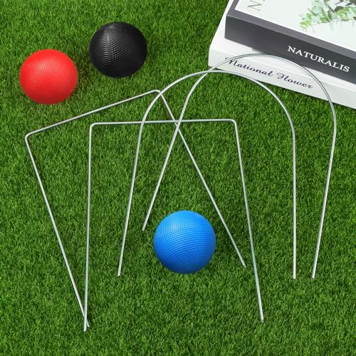 18 Pcs Croquet Wickets Replacement for Croquet 9 x 7.8 Inch Metal Croquet Hoops with Galvanized Rustproof Arch Croquet Wicket Square Wickets Replacement for Lawn Backyard Outdoor Croquet Game