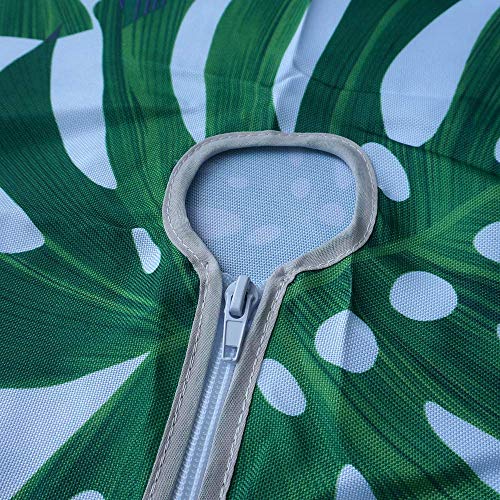 Melaluxe Spring/Summer Wrinkle-Free Waterproof Outdoor Tablecloth with Umbrella Hole and Zipper, Green Leaves, 60-Inch-by-84 Rectangle - color: Green Leaves, size: 60" x 84" (Rectangular)