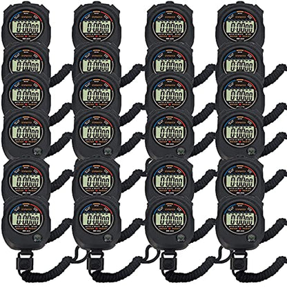 Multi-Function Electronic Digital Sport Stopwatch Timer, Large Display with Date Time and Alarm Function,Suitable for Sports Coaches Fitness Coaches and Referees (24pack) - style: 24pack