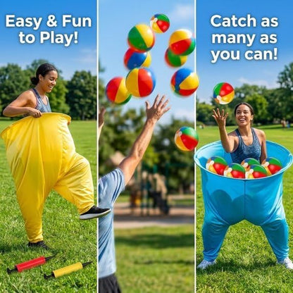 Granny Pants Yard Game Set - Giant Outdoor Games for Adults and Family, Funny Relay Race Party Games for Kids, Field Day Lawn Backyard Camping Games with Bouncy Balls