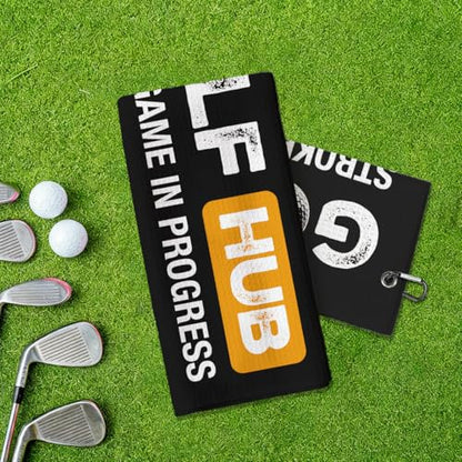 Golfhub Stroke Game in Progress Golf Towel with Clip - Funny Golf Accessories Gifts for Men Women Golfer Grandpa Mom Dad, Birthday Retirement Gifts for GolfFans Golfs Lover, 16x24 Inch - color: Golf Stroke Game