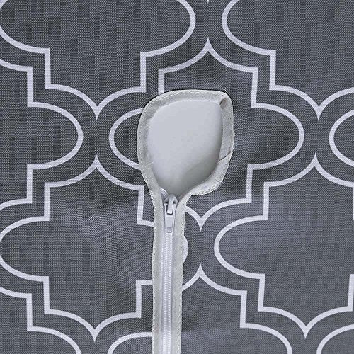 Melaluxe Spring/Summer Wrinkle-Free Waterproof Outdoor Tablecloth with Umbrella Hole and Zipper,60-Inch-by-102 Rectangle,Grey - color: Grey, size: 60" x 102" (Rectangular)