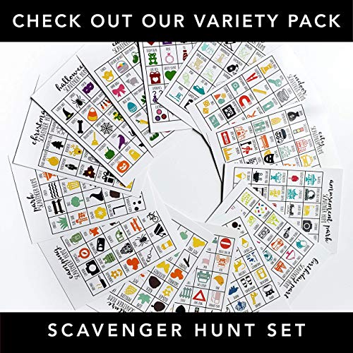 Nature Scavenger Hunt Games for Kids, Outdoor, Birthday Party, Road Trip, Travel Activities, Includes 10 Dry Erase Markers and Cards, Family Game Night