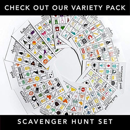 Nature Scavenger Hunt Games for Kids, Outdoor, Birthday Party, Road Trip, Travel Activities, Includes 10 Dry Erase Markers and Cards, Family Game Night