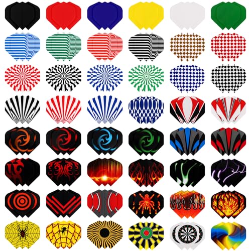 Accmor 90pcs Standard Dart Flights Set, Dart Flights for Steel Tip Darts/Soft Plastic Tip Darts, Dart Replacement Flights Accessories - color: 144pcs-Red Blue Green Yellow