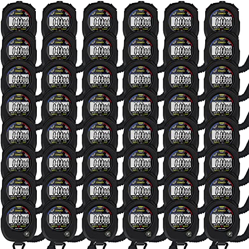 Multi-Function Electronic Digital Sport Stopwatch Timer, Large Display with Date Time and Alarm Function,Suitable for Sports Coaches Fitness Coaches and Referees (48 Pack) - style: 48 pack
