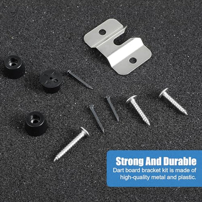 Mabor 2 Set Portable Dart Board Mounting Bracket, Includes Screws, Nails and Stabilisers Dart Board Hanging Hardware Kit Wall Bracket for Hanging Dartboard