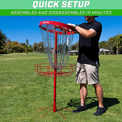 GoSports Regulation Disc Golf Basket - 24 Chain Portable Disc Golf Target