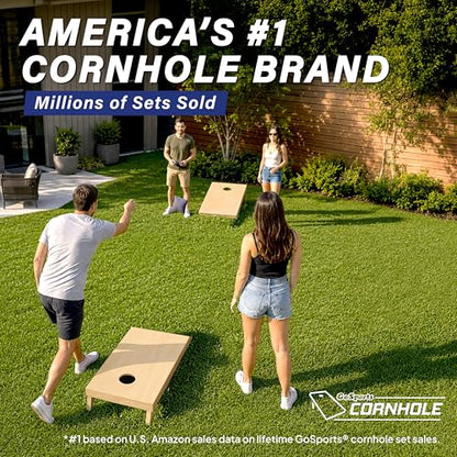 GoSports Solid Wood Premium Cornhole Sets - Choose 4 x 2 ft or 3 x 2 ft - Game Boards Include Set of 8 Cornhole Toss Bags - style: Classic