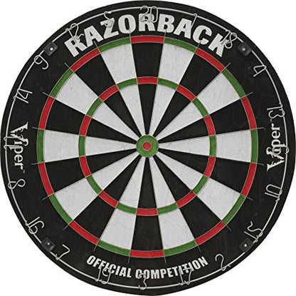 Viper Razorback WDF Accredited, Official Competition Bristle Steel Tip Dartboard Set with Staple-Free Razor Thin Spider Wire Self-Healing