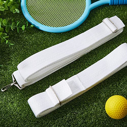2 Pack Tennis Net Center Strap with Stainless Steel Buckle, Court Anchor Strap for Tournament Training