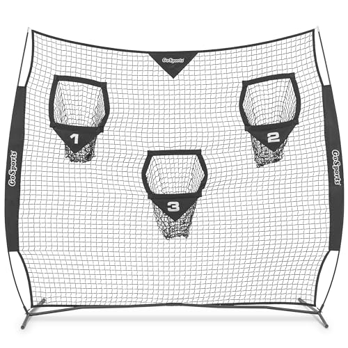 GoSports Football Throwing Net - 8 x 8 ft or 6 x 6 ft Nets - Choose Black or Red - color: 8 x 8 ft Black