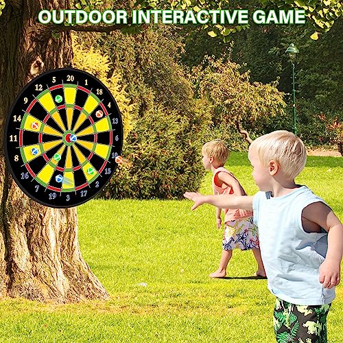 Large Dart Board for Kids, Kids Double-Sided Dart Board with Sticky Balls and Darts, Indoor/Outdoor Sport Fun Party Play Game Toys, Gifts for 3 4 5 6 7 8 9 10 11 12 Year Old Boys Girls - style: M023