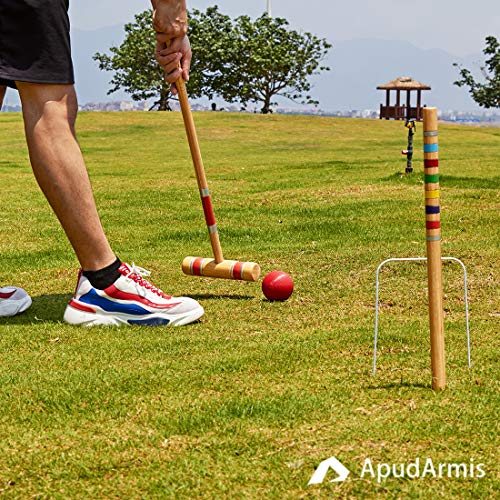 ApudArmis Universal Croquet Wickets Standard Size, Set of 9 White Square Arrow Wickets Rplacement for 28In or 32In Croquet Lawn Backyard Outdoor Game (8In Height & 6.3In Width) - size: Universal Size for 28‘’ & 32‘’ Croquet