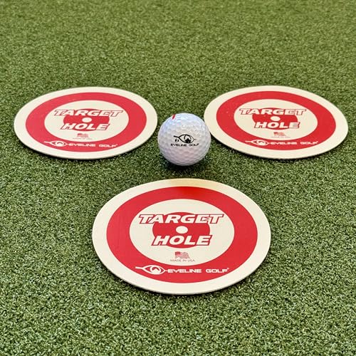 EyeLine Golf Target Circle as Training Aid – Ideal for Chipping and Pitching – Super Thin with Foldable Configurations. Bright Color Markings Easy Sighting. Made in USA - color: Target Holes