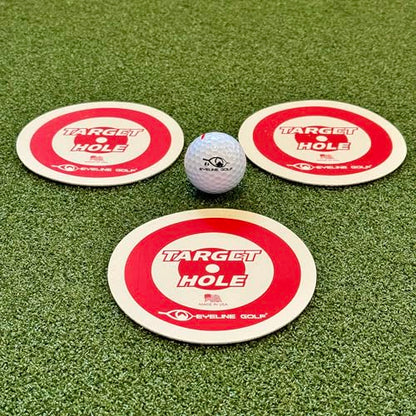 EyeLine Golf Target Circle as Training Aid – Ideal for Chipping and Pitching – Super Thin with Foldable Configurations. Bright Color Markings Easy Sighting. Made in USA - color: Target Holes