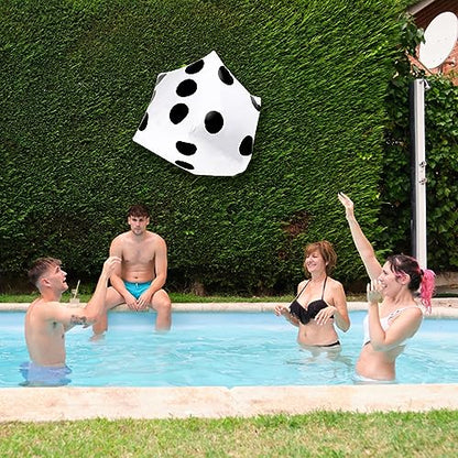 CCINEE 20 Inch Jumbo Inflatable Dice,White and Black Giant Inflatable Dice for Indoor Outdoor Broad Game Ludo and Pool Party Decoration,1 Pcs - size: 1 Pcs