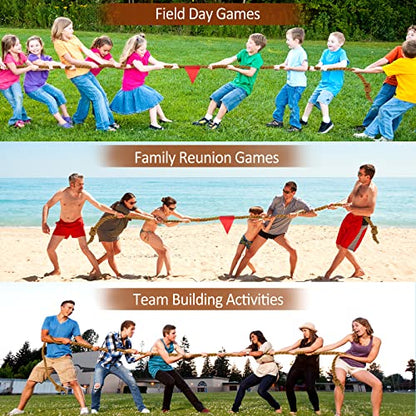 Outdoor Games 40FT Tug of War Rope Brown & Potato Sack Race Bags Kit for Kids and Adults, Field Day Family Reunion Outside Yard Summer Backyard Lawn Picnic Carnival Fun Easter Games