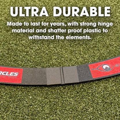 EyeLine Golf Target Circle as Training Aid – Ideal for Chipping and Pitching – Super Thin with Foldable Configurations. Bright Color Markings Easy Sighting. Made in USA - color: Target Holes
