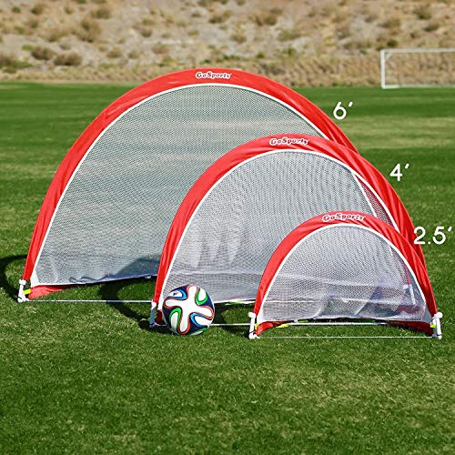GoSports Portable Pop-Up Soccer Goals for Backyard - Kids & Adults - Set of Two Nets with Agility Training Cones and Carrying Case - size: 4 ft Round