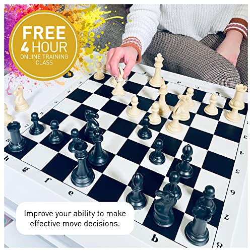 MegaChess Staunton Triple Weighted Chess Set - 3.8" King, 2 Boards, 34 Pieces, Over 2 lbs, Ages 8+ - size: Classic Heavyweight Edition