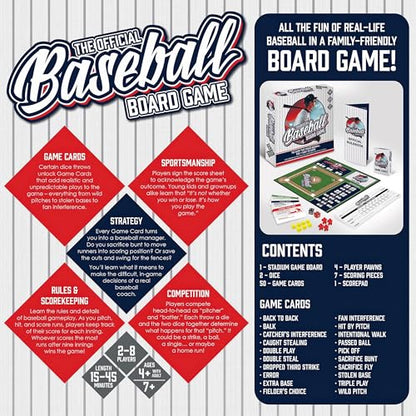 MasterPieces Baseball Dice Board Game - Realistic Gameplay, Family Fun for Adults & Kids, 2-8 Players, Ages 6+ - style: Baseball