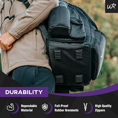 Premium Disc Golf Bag, 30+ Disc Capacity, Comfortable Shoulder Straps, Water-Proof Polyester Fabric
