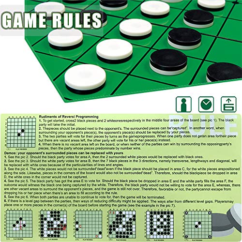 Mini Reversi (Othello) Board Game Set -7.9”, Magnetic Travel Folding Board Game, Family Fun Game/Gift for Kids (Mini Rounded Corner Style) - style: Mini Rounded Corner Style